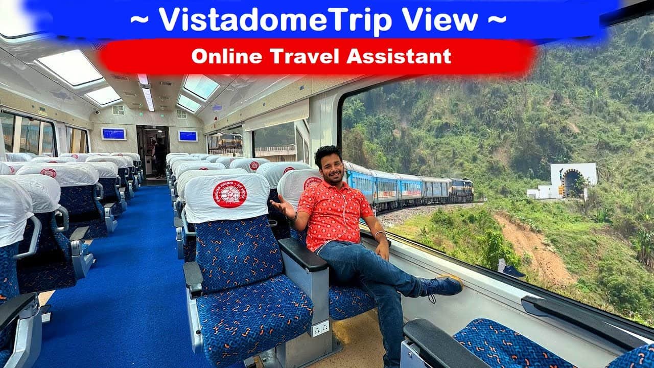 Passengers watching the outside view while sitting in Vistadome train